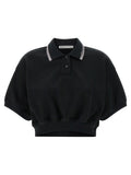 T BY ALEXANDER WANG Black Cotton Polo Shirt