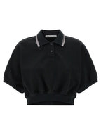 T BY ALEXANDER WANG Black Cotton Polo Shirt