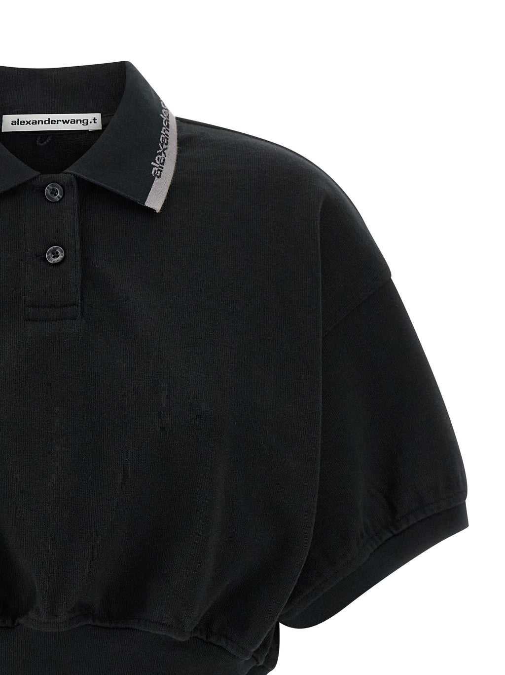 T BY ALEXANDER WANG Black Cotton Polo Shirt