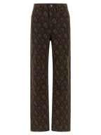 ROTATE BIRGER CHRISTENSEN Brown Cotton Straight-Leg Jeans