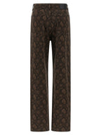 ROTATE BIRGER CHRISTENSEN Brown Cotton Straight-Leg Jeans
