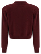 ROTATE BIRGER CHRISTENSEN Bordeaux Cotton Cardigan