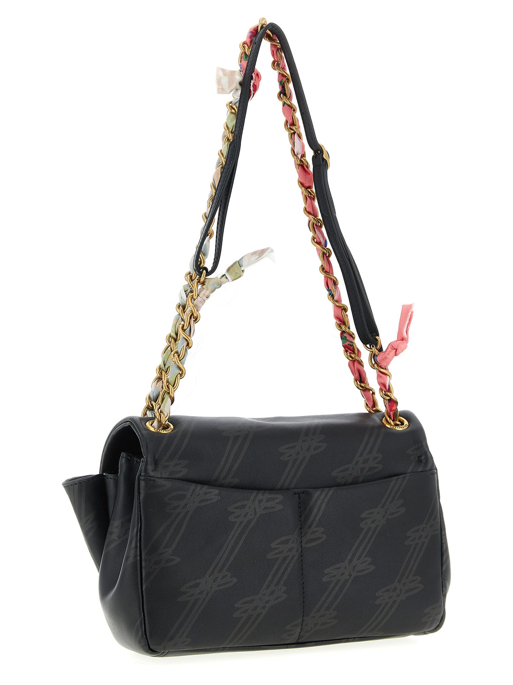 Schultertasche aus schwarzem Leder