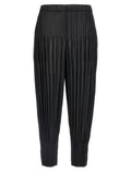 PLEATS PLEASE ISSEY MIYAKE Black Polyester Casual Pants