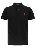Polo shirt in black cotton
