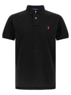 Polo shirt in black cotton