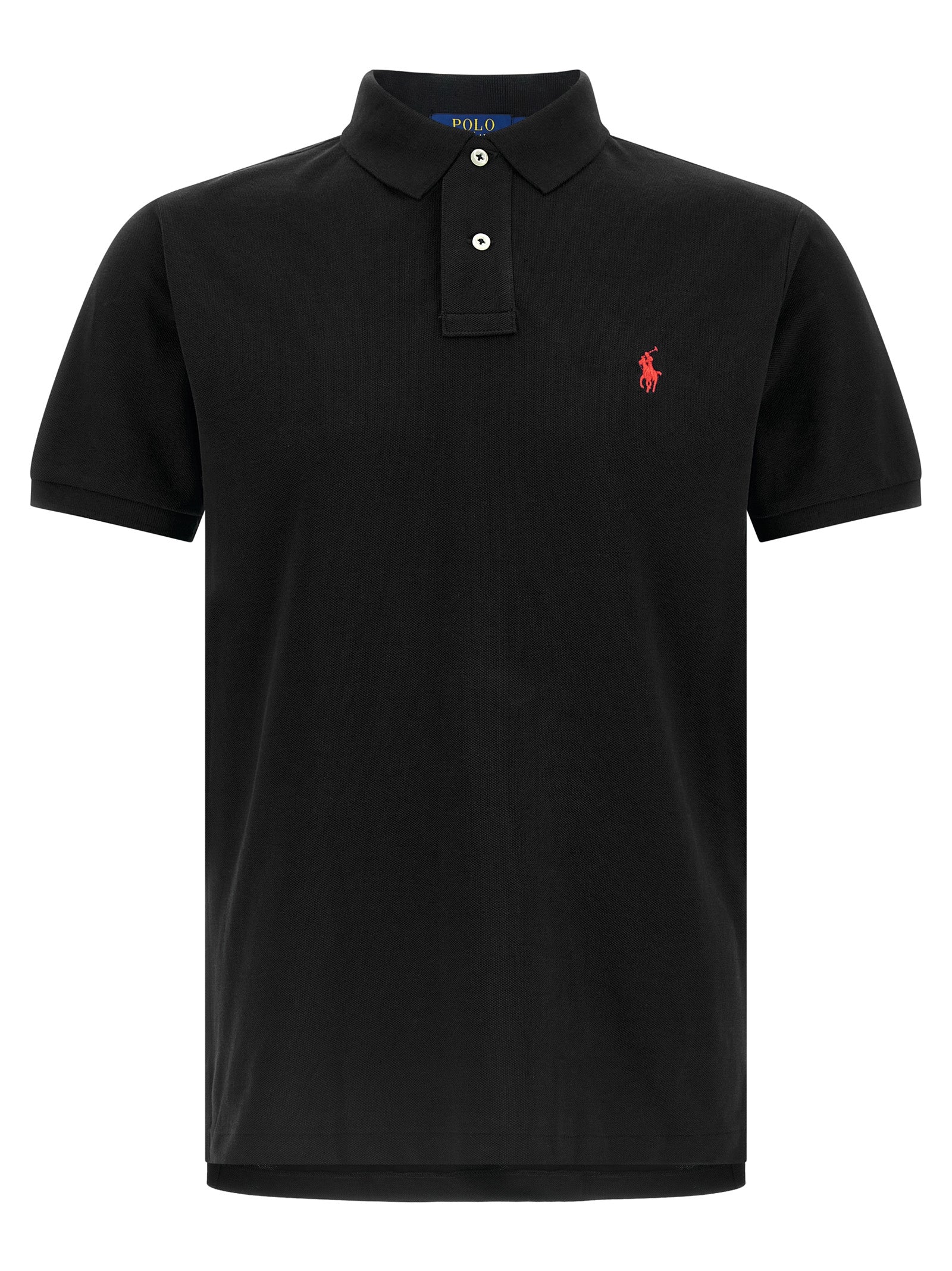 Polo shirt in black cotton