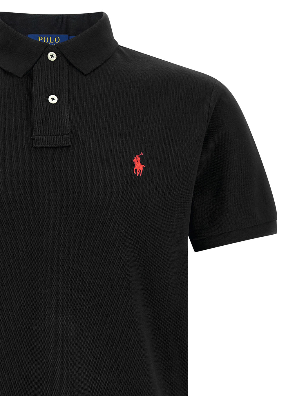 Polo shirt in black cotton