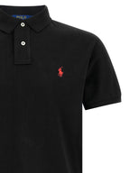 Polo shirt in black cotton