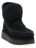 Mou Black Lamb Leather Ankle Boots