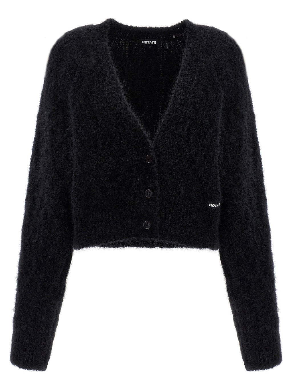ROTATE BIRGER CHRISTENSEN Black Alpaca Leather Cardigan