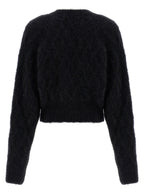 ROTATE BIRGER CHRISTENSEN Black Alpaca Leather Cardigan