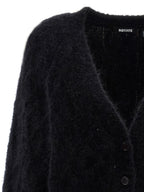ROTATE BIRGER CHRISTENSEN Black Alpaca Leather Cardigan