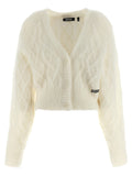 ROTATE BIRGER CHRISTENSEN White Alpaca Leather Cardigan