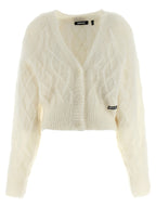 ROTATE BIRGER CHRISTENSEN White Alpaca Leather Cardigan