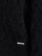 ROTATE BIRGER CHRISTENSEN Black Alpaca Leather Cardigan