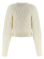 ROTATE BIRGER CHRISTENSEN White Alpaca Leather Cardigan