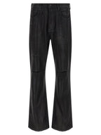 PURPLE Black Cotton Flared Jeans