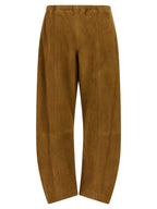 Khaite Brown Leather Pants