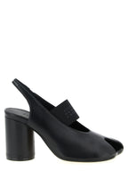 MM6 Maison Margiela Black Lamb Leather Mid Heel Pumps