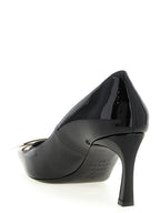 Roger Vivier Black Calfskin Mid Heel Pumps
