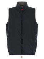 Kiton Blue Cotton Sleeveless Jacket