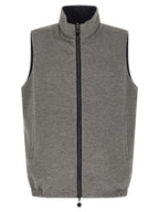 Kiton Blue Cotton Sleeveless Jacket