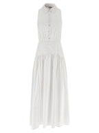 Staud White Cotton Midi Dress
