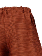 PLEATS PLEASE ISSEY MIYAKE Brown Polyester Casual Pants