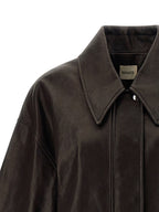 Khaite Brown Lamb Leather Leather Jacket