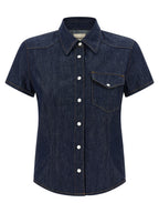 Khaite Blue Cotton Blouse