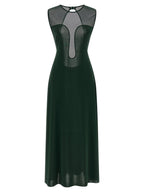 Bicolor Polyamide Long Dress