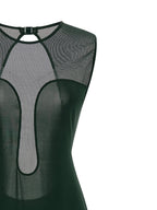 Bicolor Polyamide Long Dress