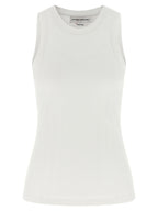 Victoria Beckham White Cotton Sleeveles T-Shirt
