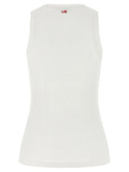 Victoria Beckham White Cotton Sleeveles T-Shirt