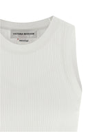 Victoria Beckham White Cotton Sleeveles T-Shirt