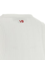 Victoria Beckham White Cotton Sleeveles T-Shirt