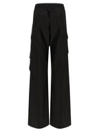Rick Owens Black Cotton Cargo Pants