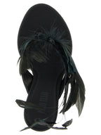 Paris Texas Black Silk Stiletto Heel Sandals