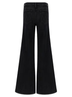 Black Cotton Flared Jeans