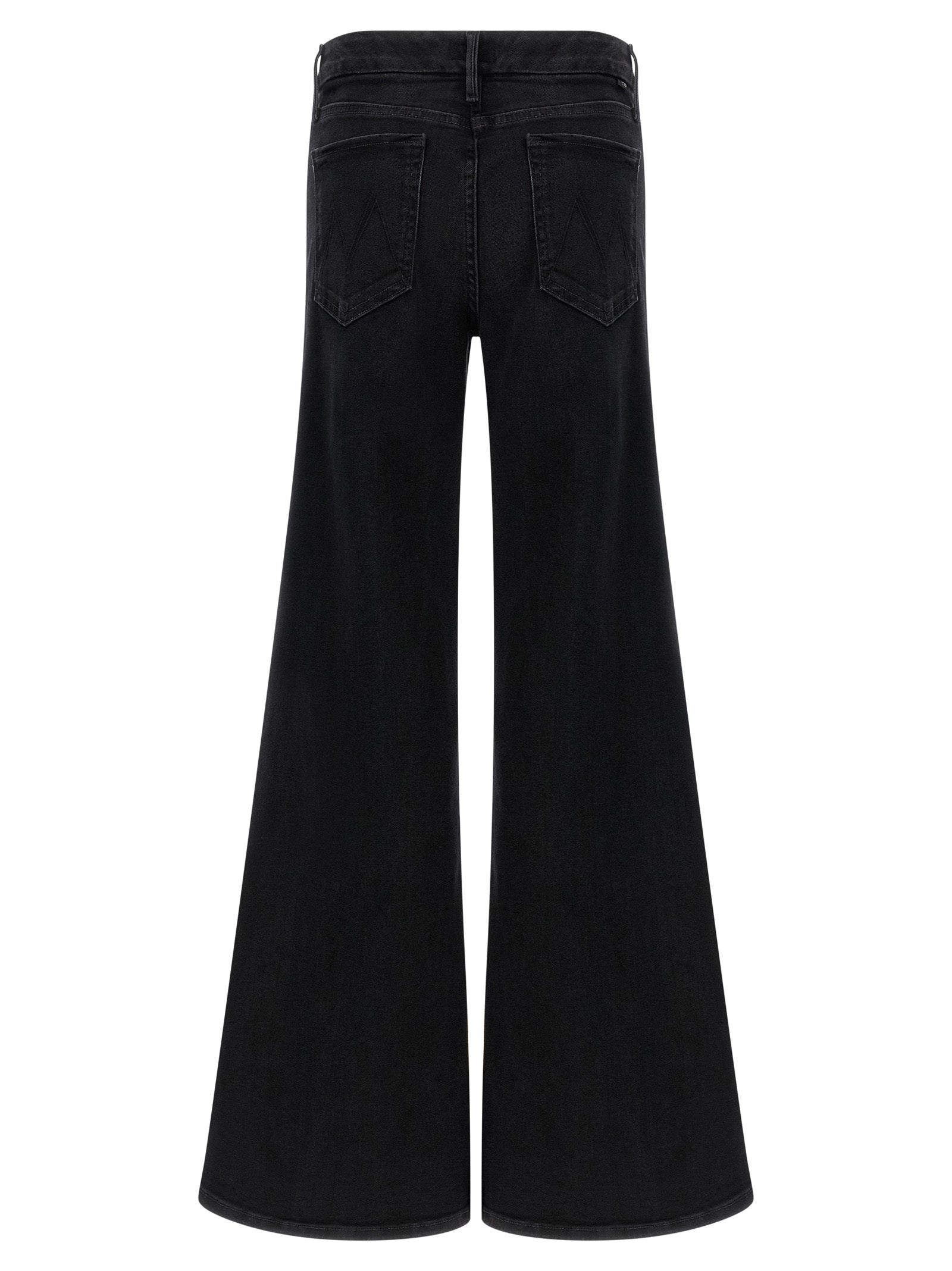 Black Cotton Flared Jeans