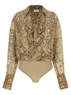 The Andamane Beige Polyester Bodysuit