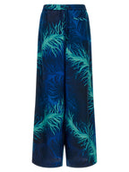 F.R.S. - FOR RESTLESS SLEEPERS Blue Silk Casual Pants