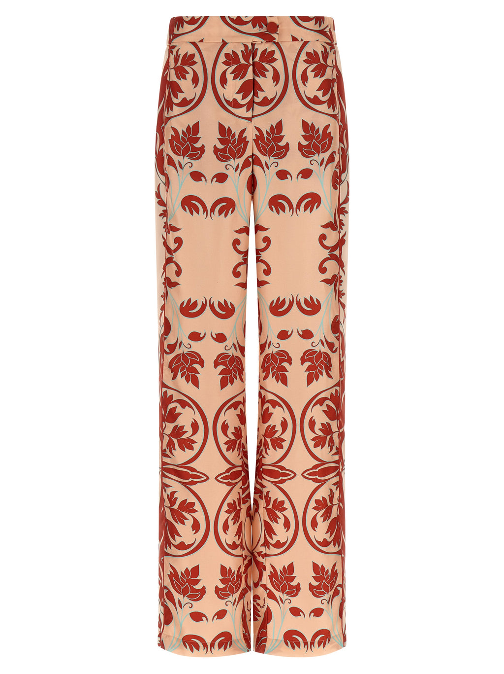 Multicolor Silk Casual Pants