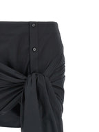 The Attico Black Cotton Long Skirt