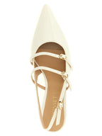 White Polyethylene Mid Heel Pumps