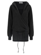 The Attico Black Cotton Short Dress
