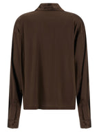 Brown Silk Polo Shirt