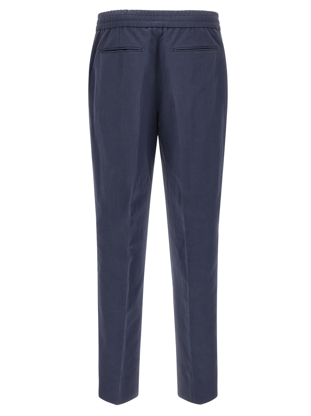 Blue Linen Casual Pants