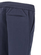 Blue Linen Casual Pants